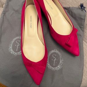 Sarah Flint Natalie flats in pomegranate (hot pink) suede *only worn once*